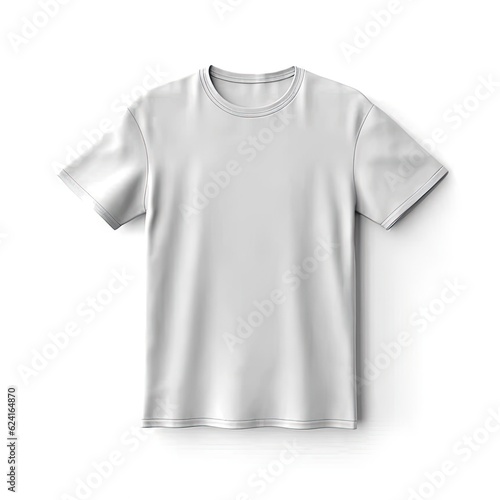 T-shirt fashion clothes isolated on white background. White mockup clothing. Generative AI
