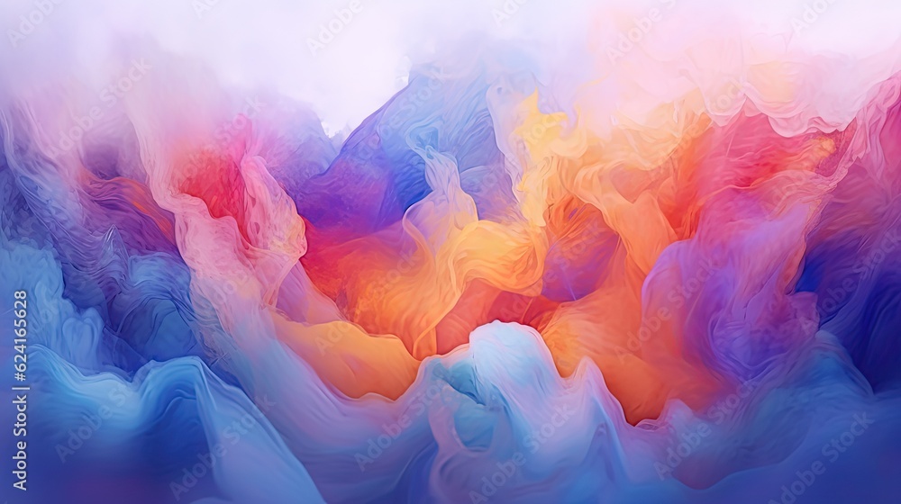Serene Watercolor Blurs abstract background. Colorful futuristic illustration art. Generative AI