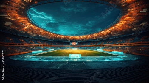 Soccer stadium. Illustration AI Generative.