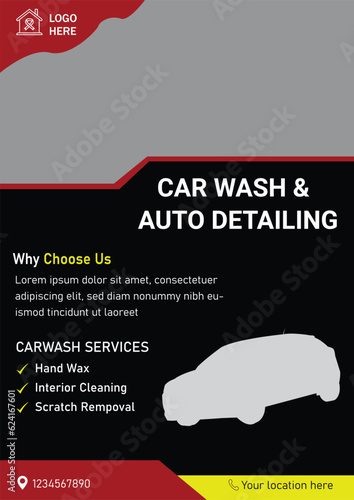 flyer, service, car wash, car, design, 