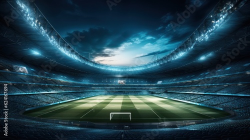Soccer stadium. Illustration AI Generative.