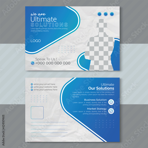 Modern postcard design template and Professional postcard photo