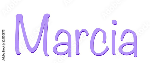Marcia - lilac color - female name - ideal for websites, emails, presentations, greetings, banners, cards, books, t-shirt, sweatshirt, prints