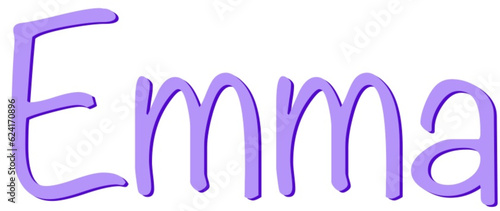 Emma - lilac color - female name - ideal for websites, emails, presentations, greetings, banners, cards, books, t-shirt, sweatshirt, prints	
