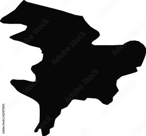 Silhouette map of East Ayrshire United Kingdom with transparent background. photo