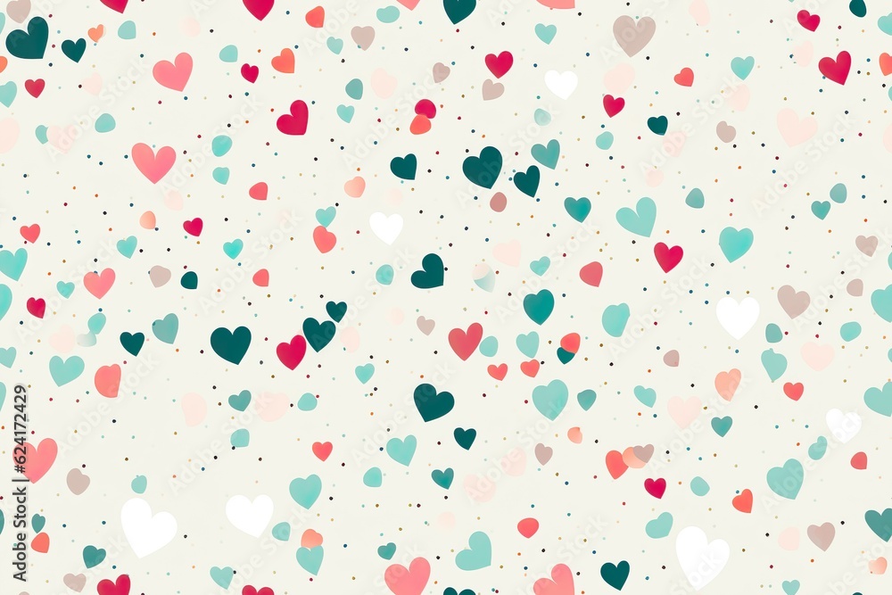 heart confetti pattern | Generative AI heart confetti pattern | Generative AI