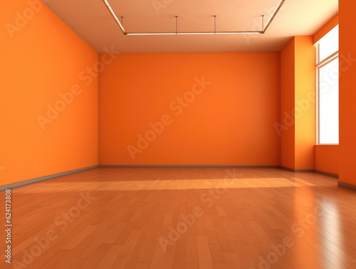 Colorful minimal interior, wall and floor, empty room , AI Generated