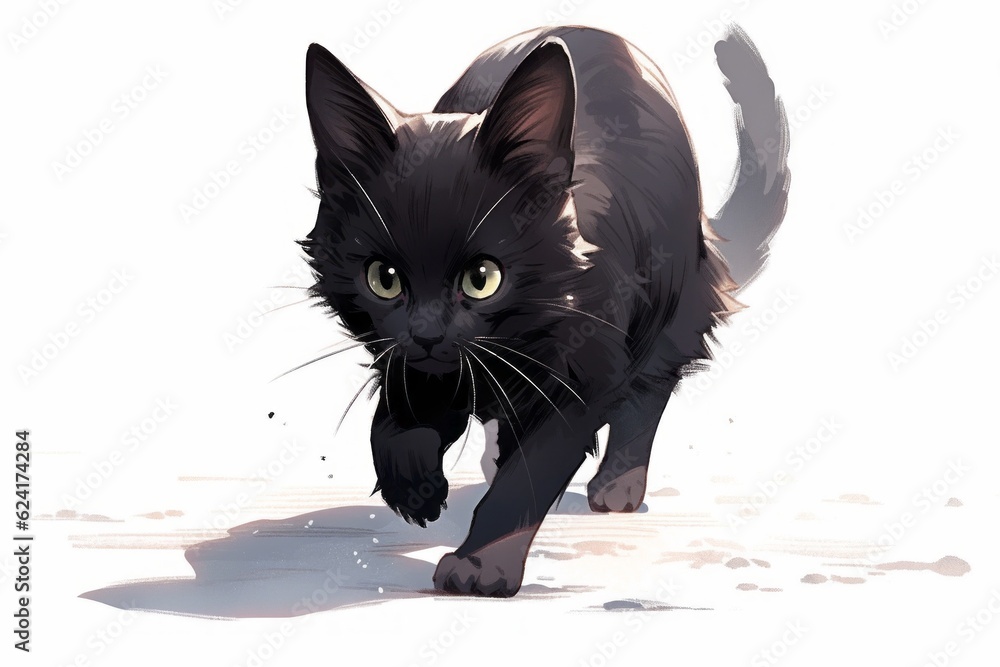 A set of Cute black cat. Suitable for stickers and postcards. Isolated.  Vector. 4809108 Vector Art at Vecteezy