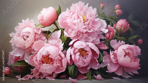 Wallpaper Mural Romantic bouquet of peonies. Generative AI Torontodigital.ca