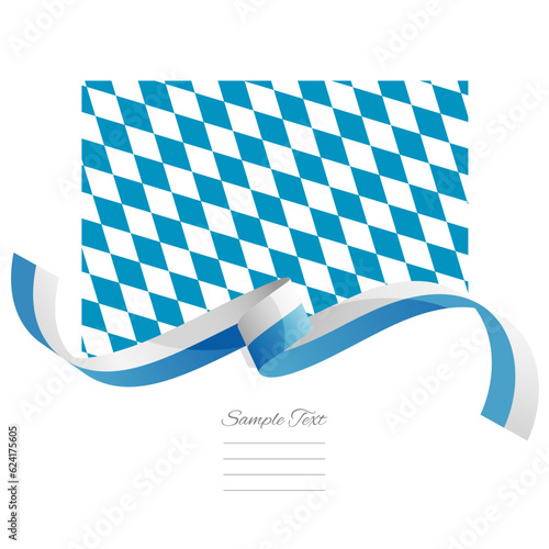 Bavaria flag vector. World flags and ribbons. Bavarian flag ribbon on abstract color background