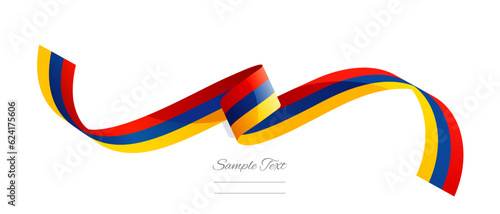 Armenian flag ribbon vector illustration. Armenia flag ribbon on abstract isolated on white color background