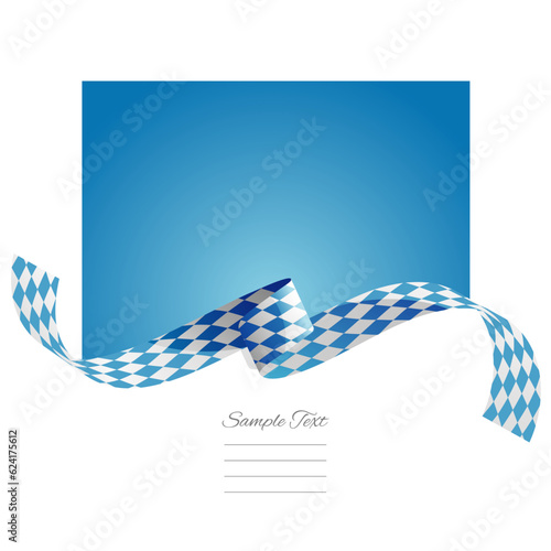 Bavarian flag ribbon vector. World flags and ribbons. Bavaria flag ribbon on abstract color background