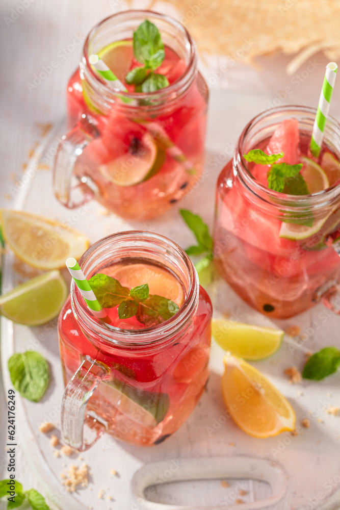 Healthy lemonade as a chilled cold drink. Healthy lemonade as a chilled cold drink.