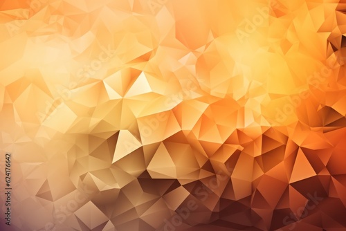 Light orange background with triangles. Illustration with a set of colorful triangles. Wallpaper template. Generative AI