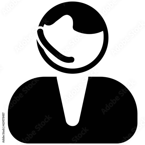 A solid icon of a man editable design 

