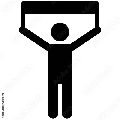 A solid icon of a man editable design 

