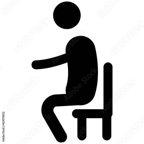 A solid icon of a man editable design 

