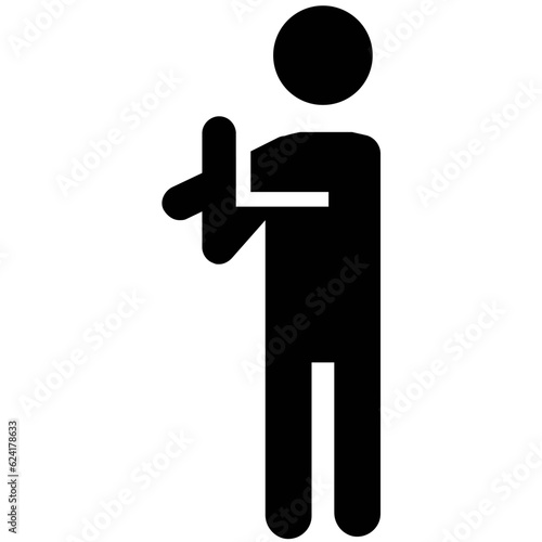 A solid icon of a man editable design 


