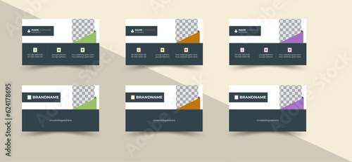 Double-sided creative business card template .Creative layout, corporate identity with photo place holder.
 