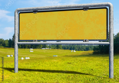 Empty billboard. Metal bill...