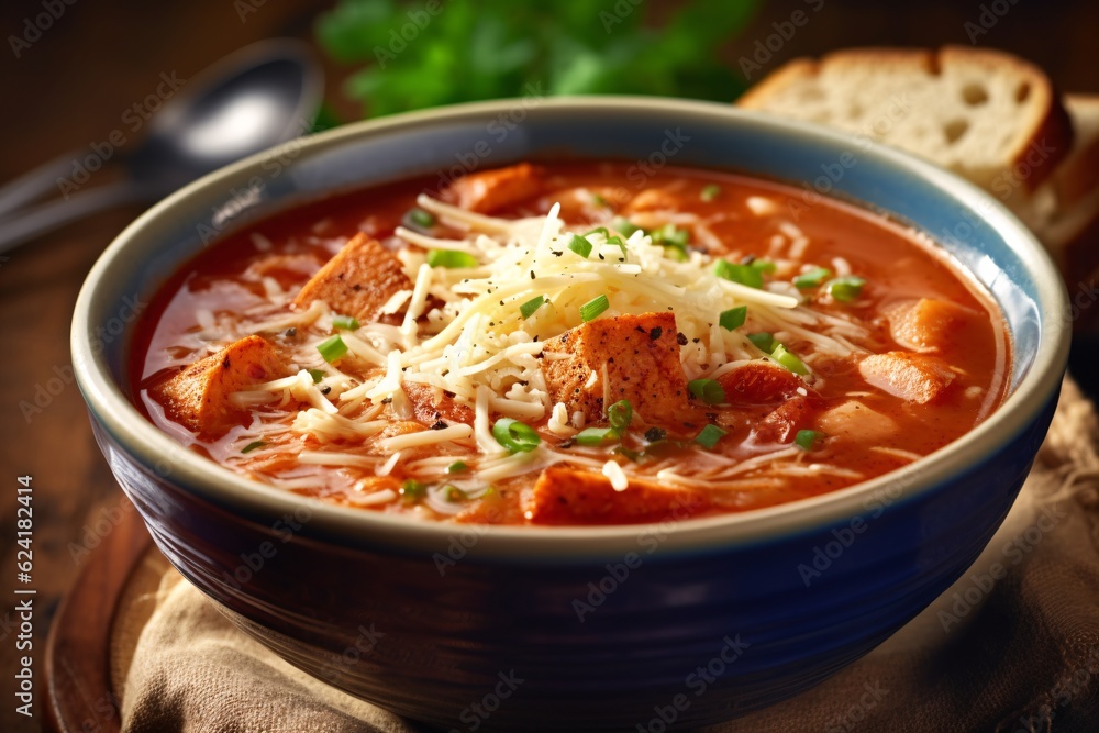 Comforting and hearty soups and stews. Soup or stew of meat and vegetables seasoned with paprika and other spices. Generative AI technology Comforting and hearty soups and stews. Soup or stew of meat and vegetables seasoned with paprika and other spices. Generative AI technology