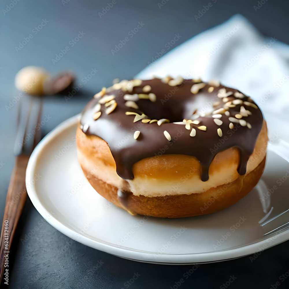 donut with chocolate donut with chocolate