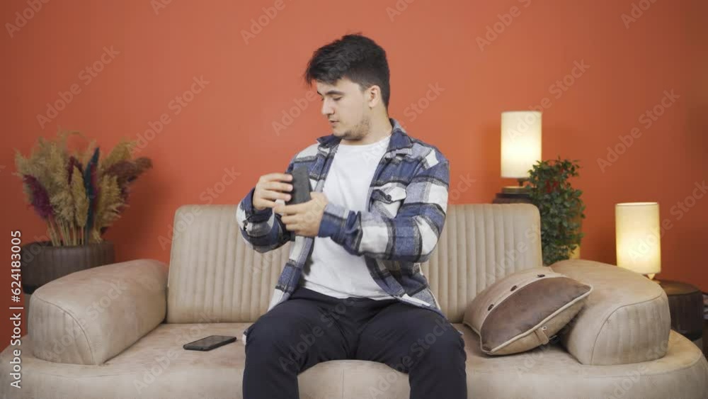 Unhappy man living poor. Unhappy man living poor.