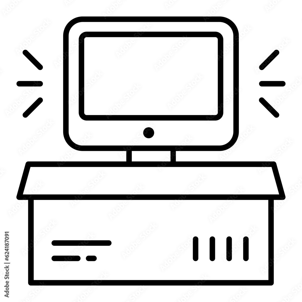 Monitor Box Line Icon Monitor Box Line Icon
