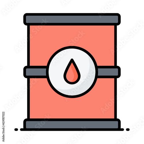Oil Barrel Line Color Icon