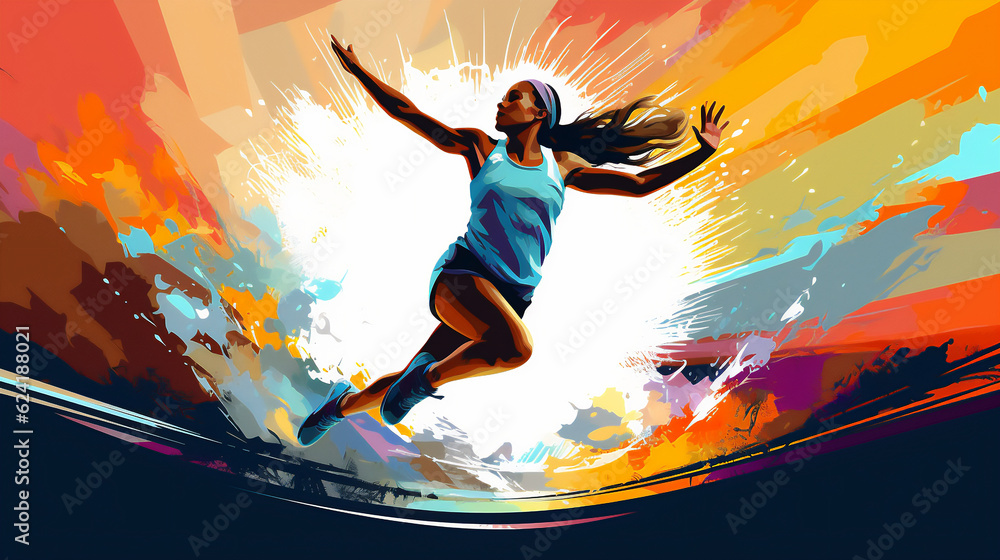 Athletic and Sports Illustration. Ideal for Banner or Background. Ai generative.