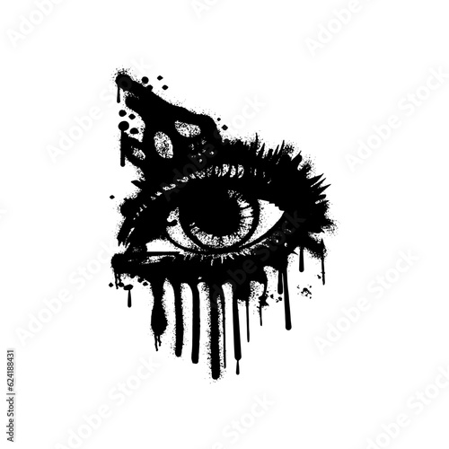 eyes sprayed in graffiti style. Vector illustration.