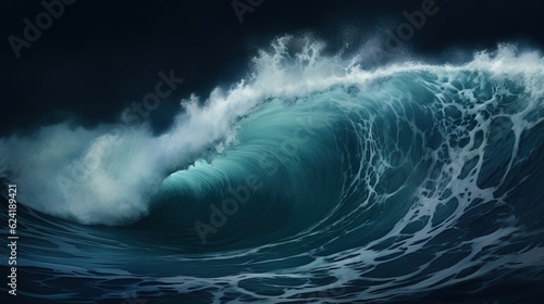 Waves of the Ocean during Night Time