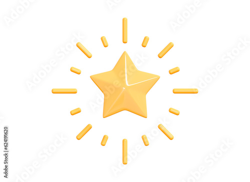 Leinwand Poster 3D Gold star sparkle emoji