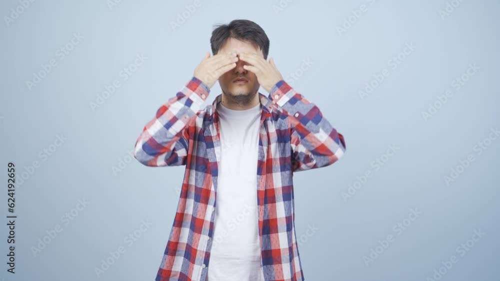 Man with wrinkles and problems on his skin is unhappy. Man with wrinkles and problems on his skin is unhappy.