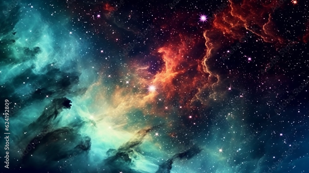 Naklejka premium Universe filled with stars. Generative ai