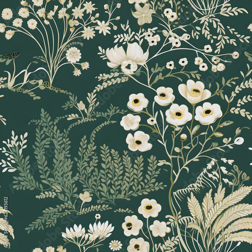 Flower pattern, seamless textre, fabric wallpaper.