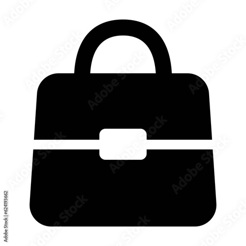 Single black luxury hand bag icon, simple hipster flat design vector pictogram vector for app ads logotype web website button ui ux interface elements isolated on white background photo