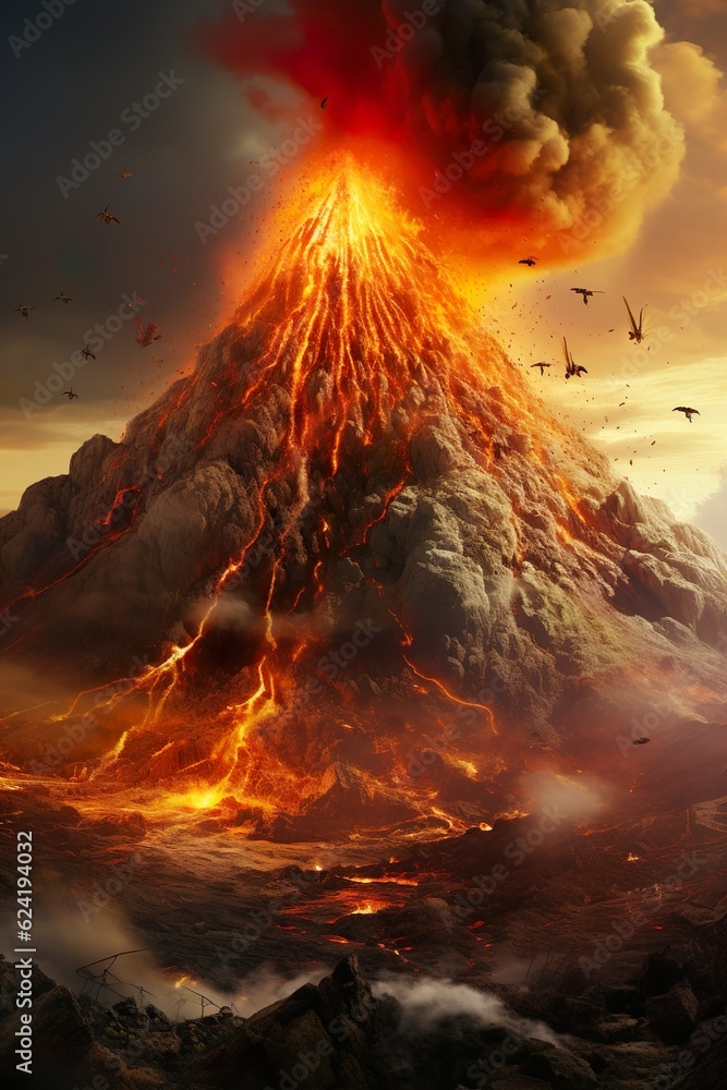 erupting volcano | Generative AI