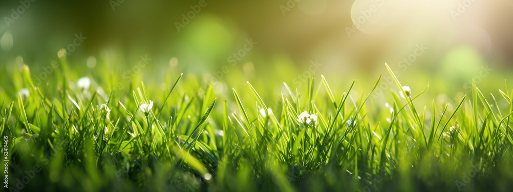 green grass in the morning green grass in the morning