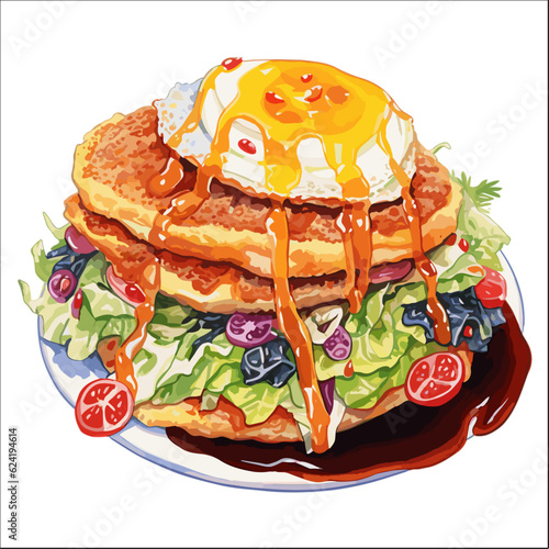 Pancake on plate illustration vector 