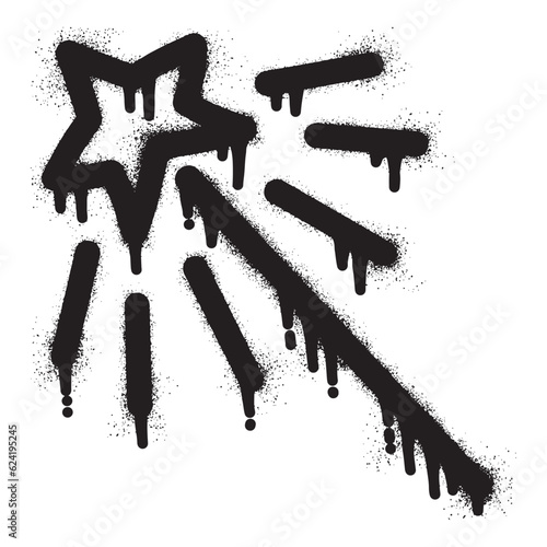 Magic wand graffiti with black spray paint