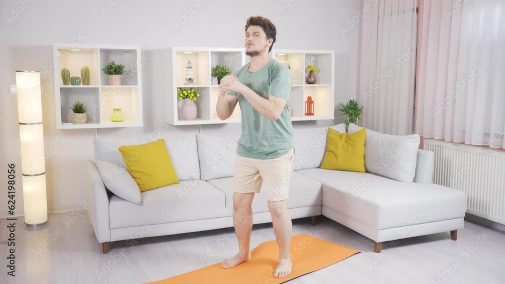 Man doing squat training. Man doing squat training.