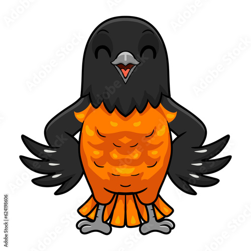Cute baltimore oriole bird cartoon