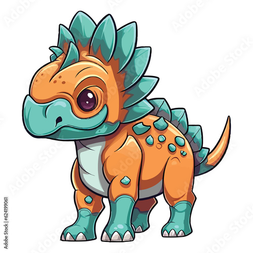 2D Cute Pachyrhinosaurus dinosaur photo