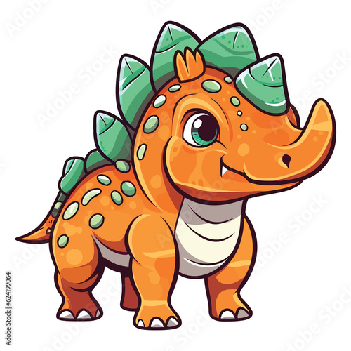 2D Cute Pachyrhinosaurus dinosaur photo