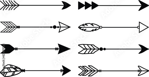 Tribal arrow svg. Feathered arrow accent designs.