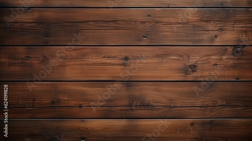 Brown rustic planks wood wall texture background with rustic charm and natural grain pattern. Generative ai.