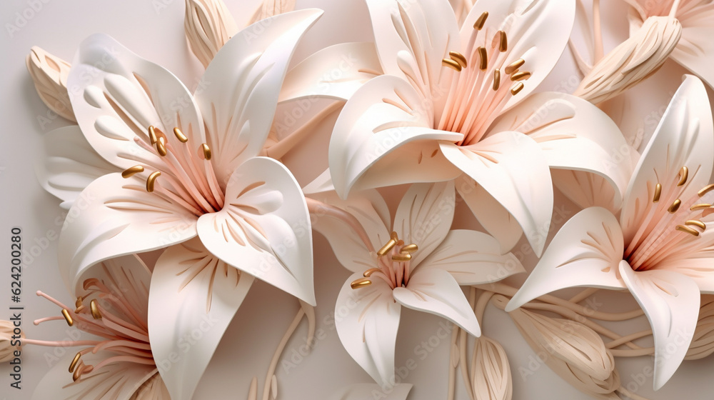 bouquet of white lilies HD 8K wallpaper Stock Photographic Image Stock