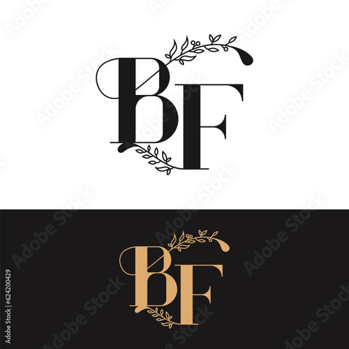 handdrawn wedding monogram BF logo