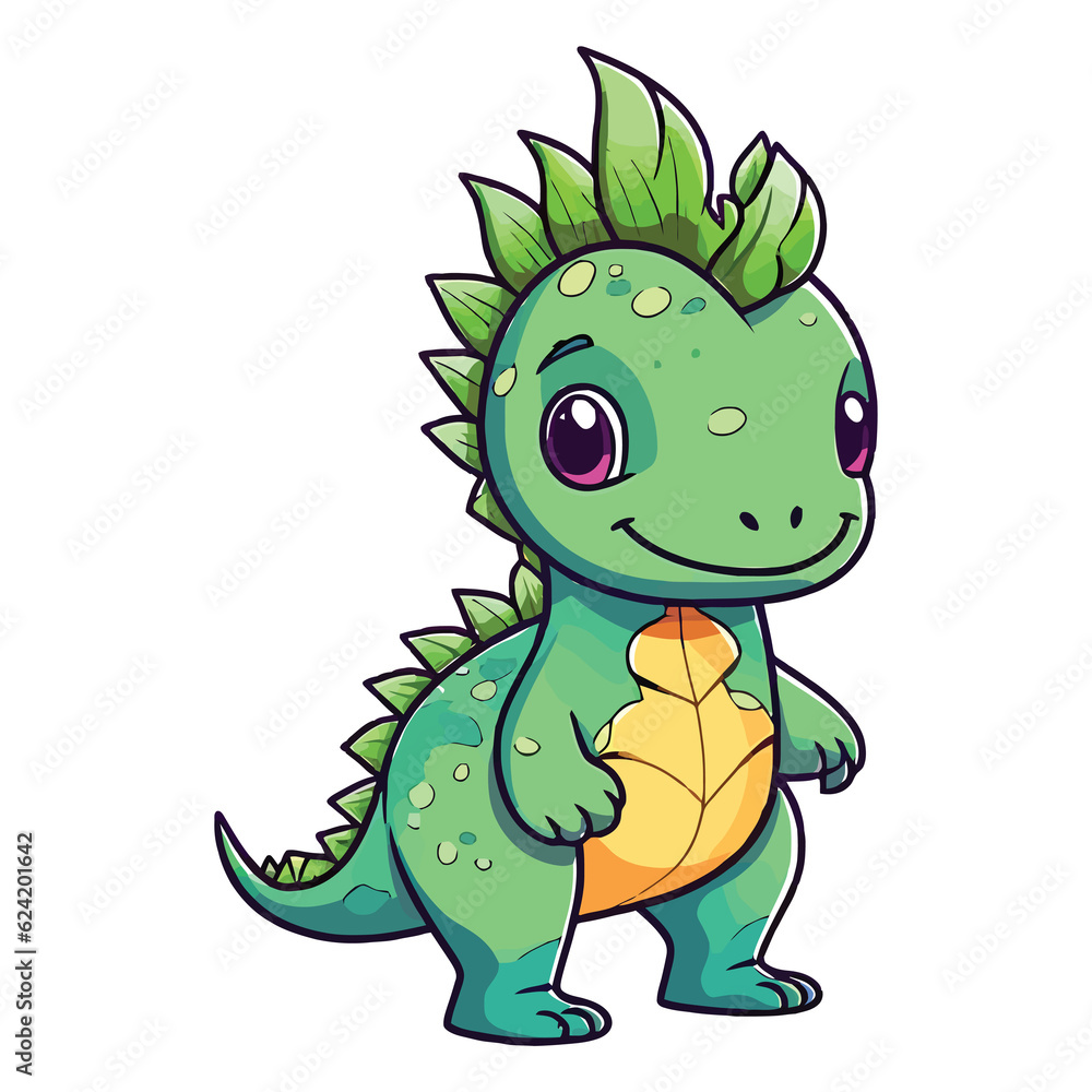 Fototapeta premium Cute Shunosaurus Dinosaur Illustration
